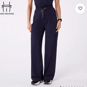 Navy Ultra High Rise Shelby Wide Leg Scrub Pants